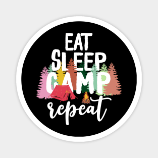 Eat sleep camp repeat Magnet